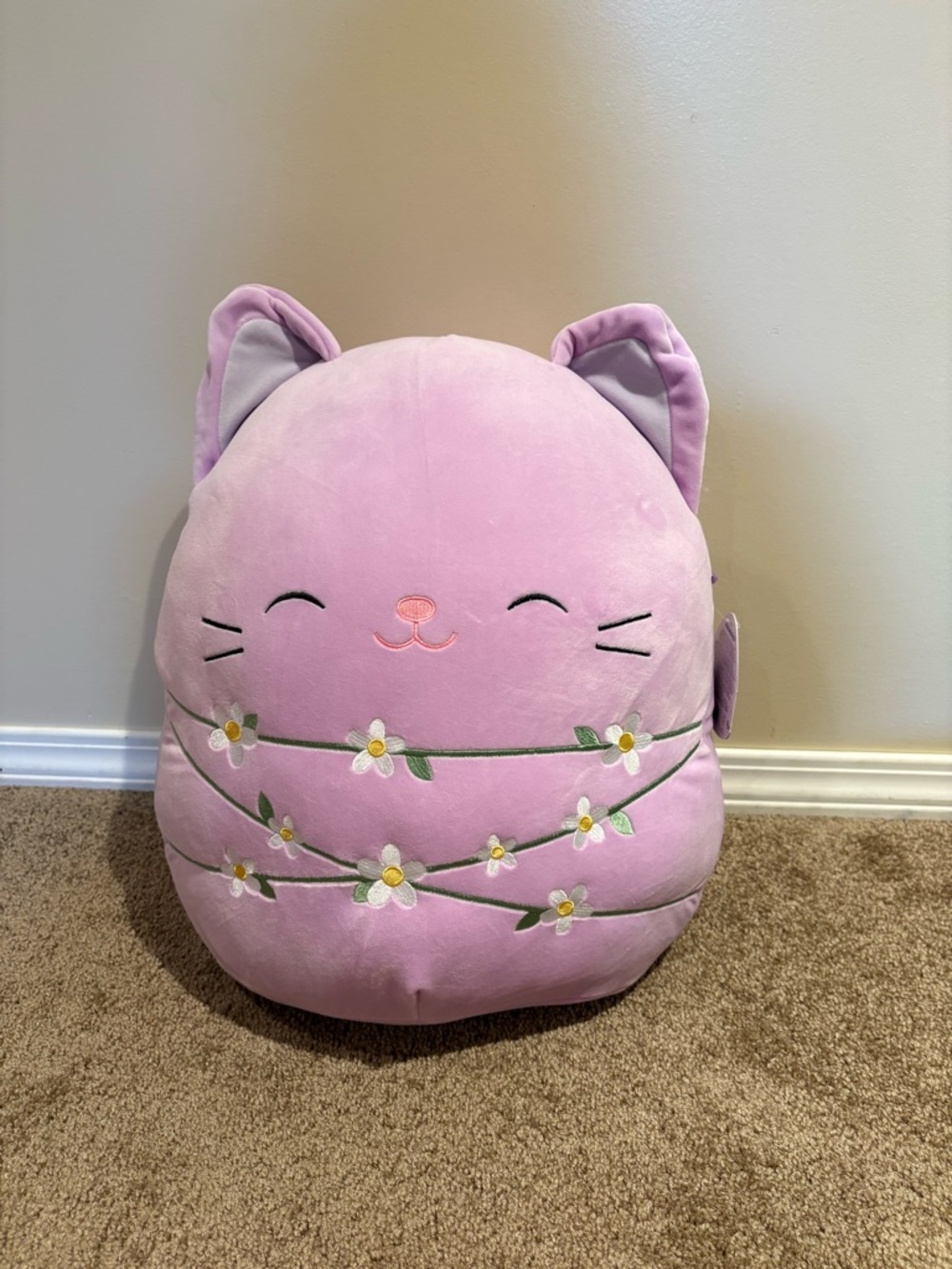 Squishmallows 16 Inch Mak the Cat with Flowers Plush